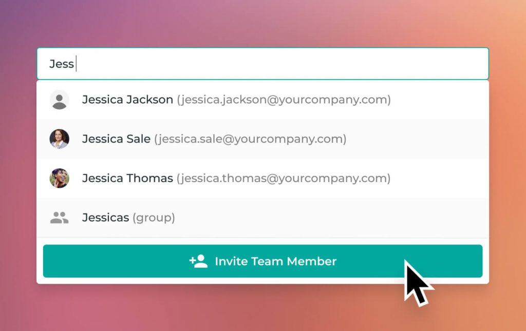 Involve your entire sales team by assigning leads or requests to Groups of people just by clicking Invite Team Member