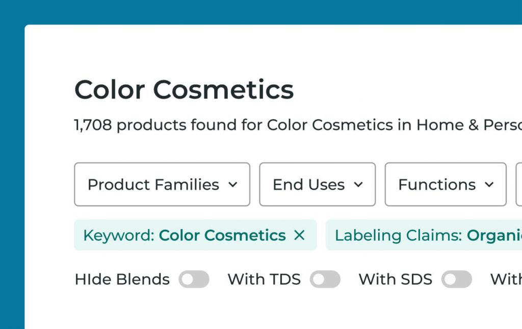 Filters for Color Cosmetics